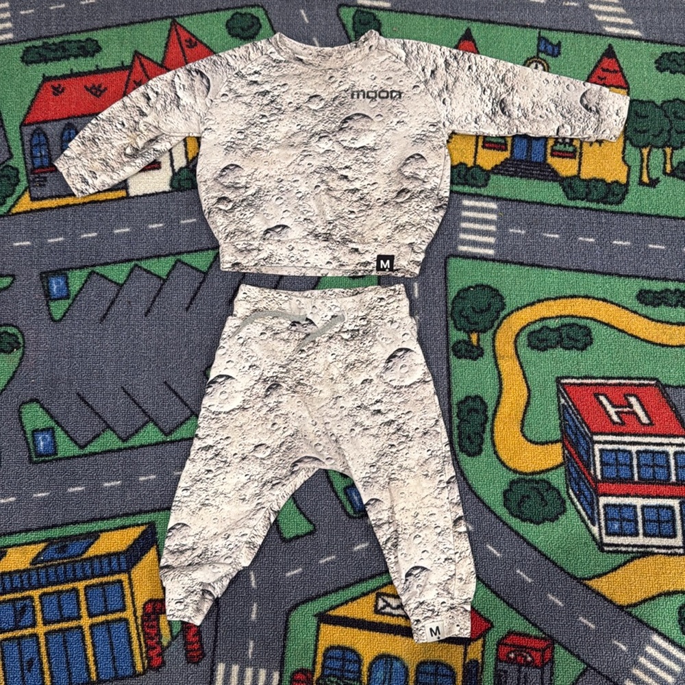 Molo Space Moon landing Sweatshirt sweatpants set sz 80 12M - Picture 3 of 10